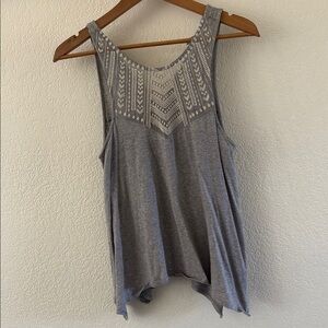 Gray Embroidered Women's Tank Top